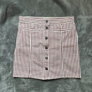Madewell Stretch Denim Straight Mini Skirt in Luca Stripe Womens Size 28